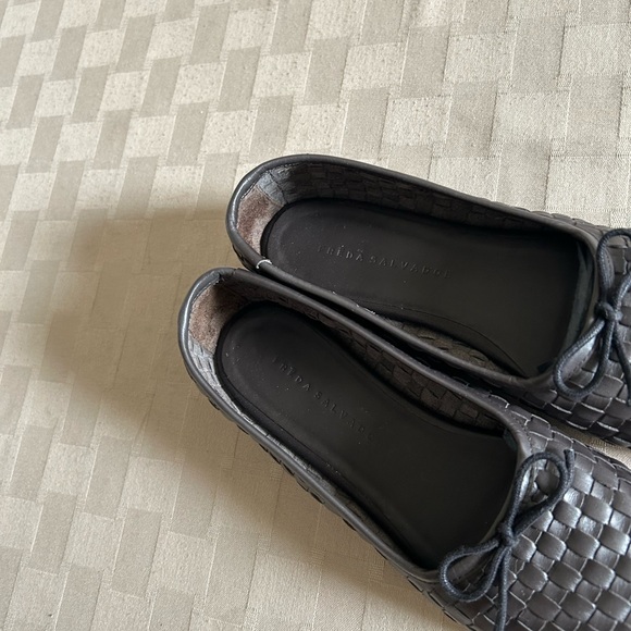 Freda Salvador Jada Square Toe Ballet Flats in Handwoven Leather in Espresso - Picture 9 of 15